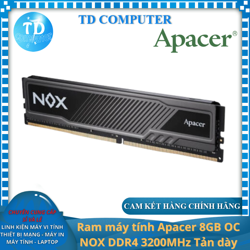 Hình ảnh Ram máy tính Apacer 8GB OC NOX DDR4 3200MHz Tản dày - Hàng chính hãng NetWork Hub phân phối