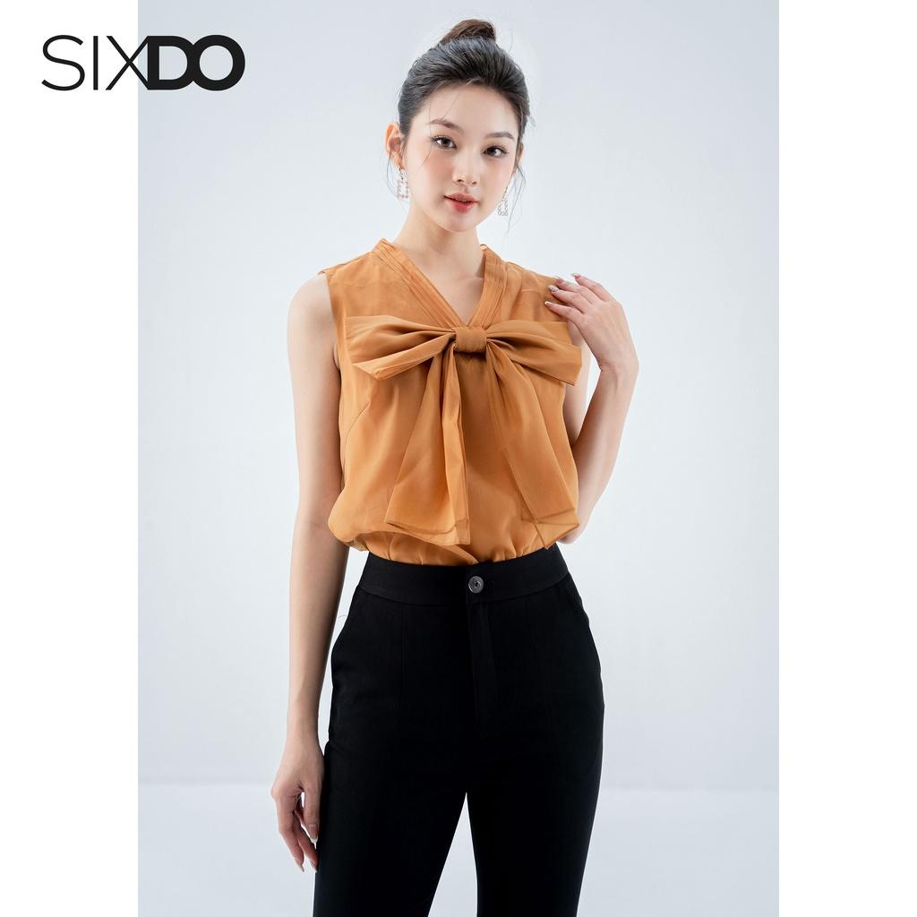 Quần dệt thoi ống loe xẻ trước thời trang SIXDO