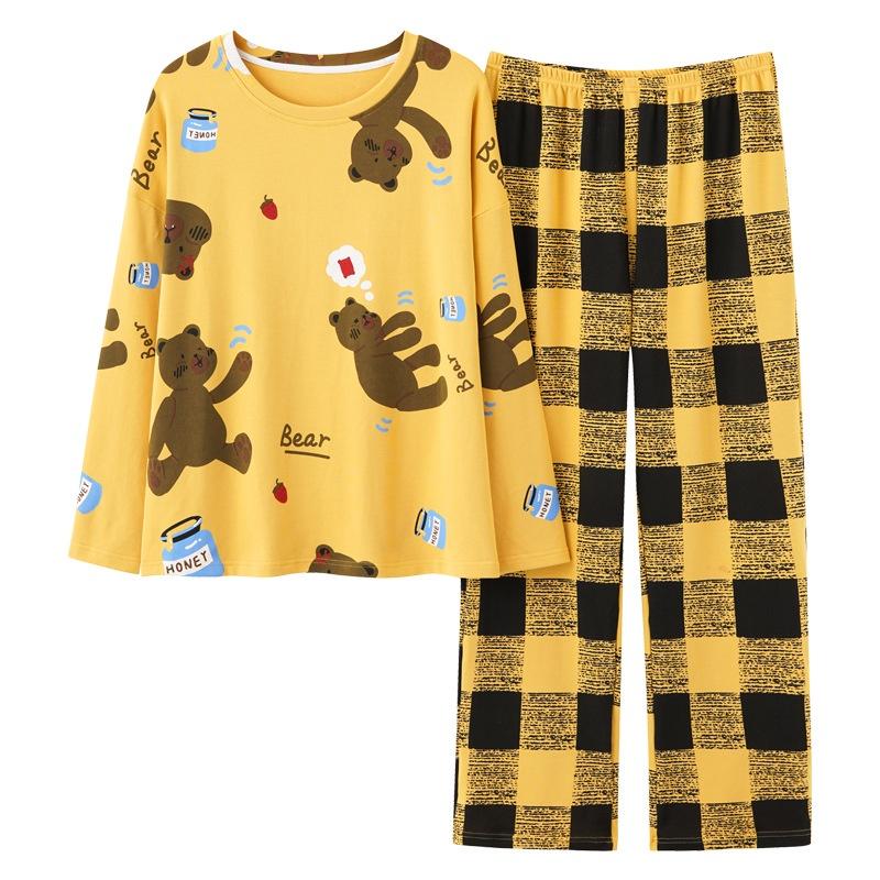 Bộ mặc nhà nữ, bộ ngủ nữ dài tay cotton thu đông