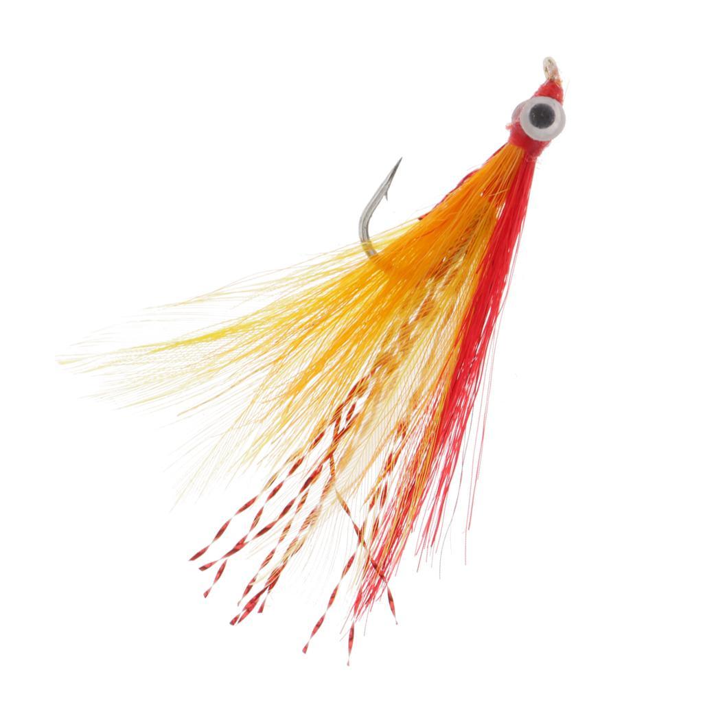 2pcs Clouser Minnow Dry Fly Fishing Flies Simulation Insects Flies 6# Hook
