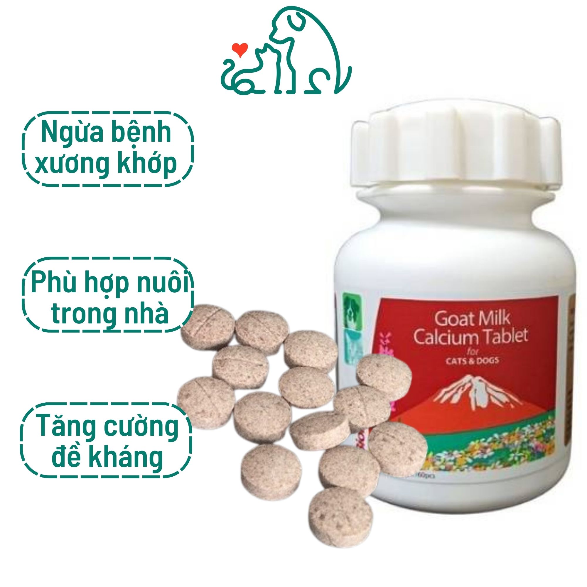 Viên canxi sữa dê Bioline bổ sung khoáng dinh dưỡng chó mèo