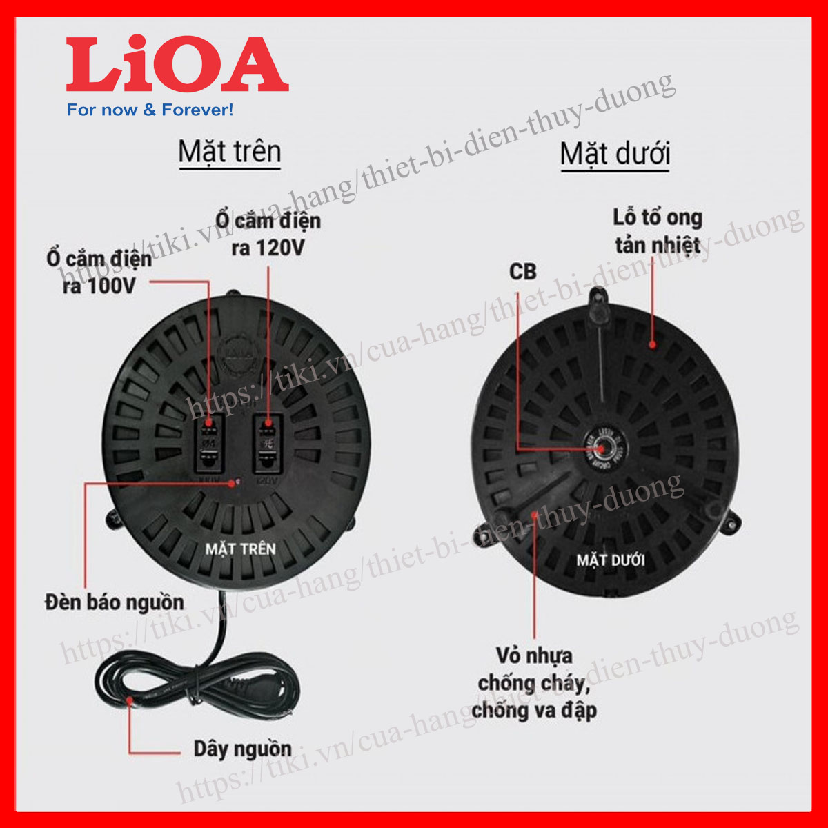 Biến Áp Đổi Nguồn Hạ Áp LiOA - Biến Áp Đổi Nguồn LiOA 1000/1200/1500/2000VA( Điện Vào 220V- Điện Ra 100/120V) - MITA