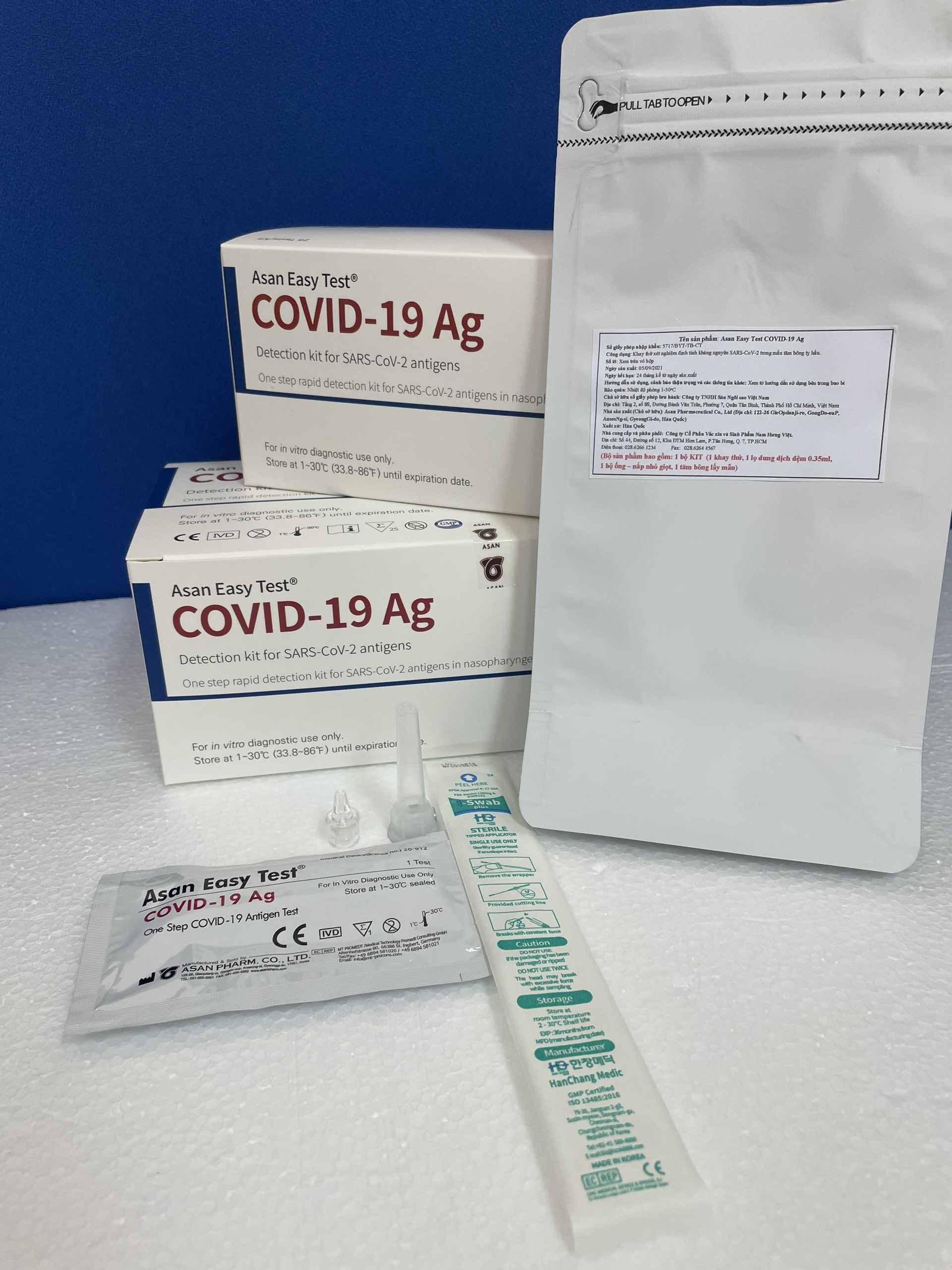 Bộ 1 KIT test nhanh COVID-19 tại nhà - Asan Hàn Quốc