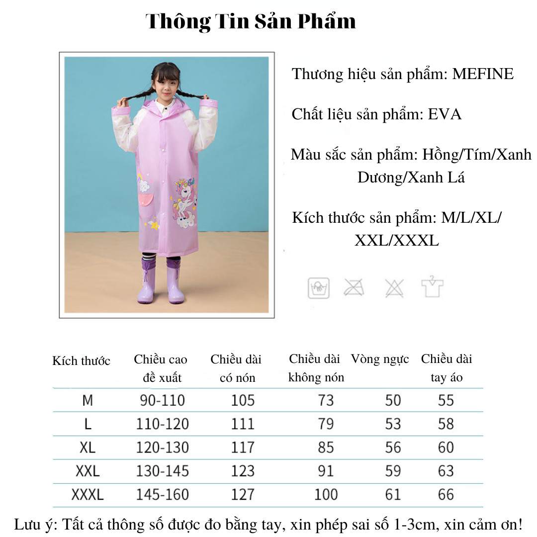 [HCM] Áo Mưa Bé Trai và Bé Gái Chất Vải Eva An Toàn Cho Da Bé Chất Dày Chống Thấm Nước Tốt - Mũ Vành Trong Suốt Rộng Rãi Có Thể Đeo Cặp Thoải Mái (Phù Hợp Cho Bé Từ 6 Đến 13 Tuổi)