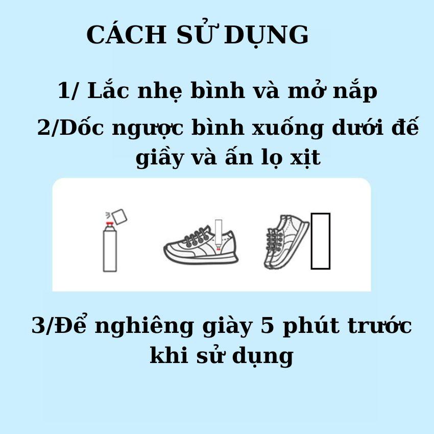 Chai xịt khử mùi giày đa năng, khử mùi hôi giày, hôi chân, mùi tất, tủ giày lâu năm bằng tinh chất nano bạc XG02