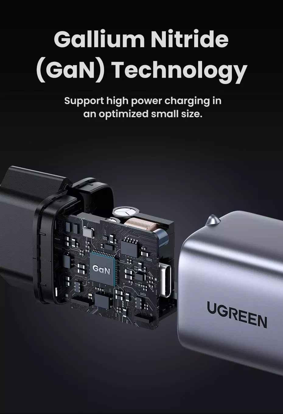 Ugreen UG90666CD319TK 30W Space Gray Bộ sạc nhanh Nexode GaN cổng USB-C chuẩn cắm EU - HÀNG CHÍNH HÃNG