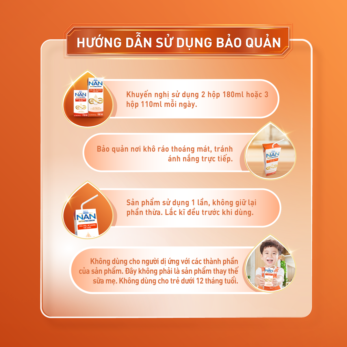 Thùng 36 hộp sữa pha sẵn Nestle NAN INFINIPRO GROW kết hợp A2, HMO hỗ trợ tiêu hóa,đề kháng & phát triển thể chất 110ml