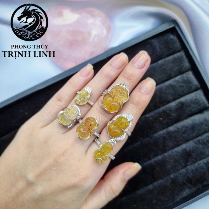 NHẪN BẠC TỲ HƯU VÀNG TÀI LỘC
