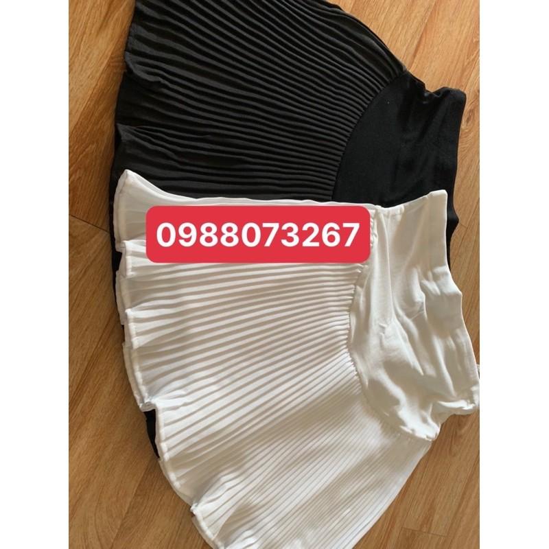 Chân váy ngắn xếp li mùa hè cho bà bầuhàng quảng châuảnh thật.