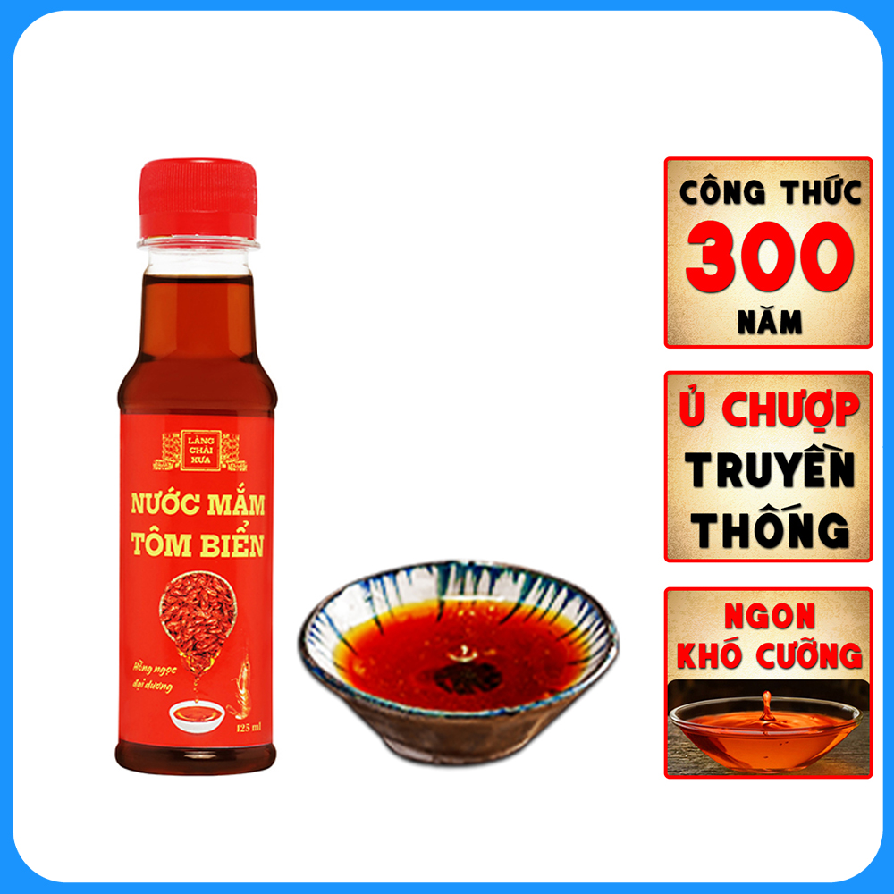 Đặc Sản Phan Thiết - Nước Mắm Tôm Biển Làng Chài Xưa Hồng Ngọc Đại Dương 125Ml/Chai