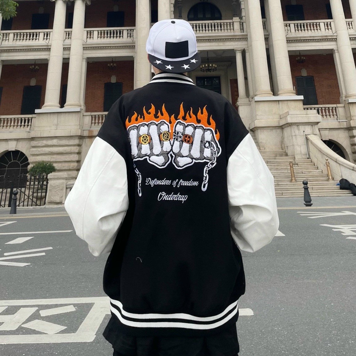 Áo Cardigan Bomber - Áo Khoác Varsity Jacket Unisex Phối Bo logo IN ( có form rộng XL )