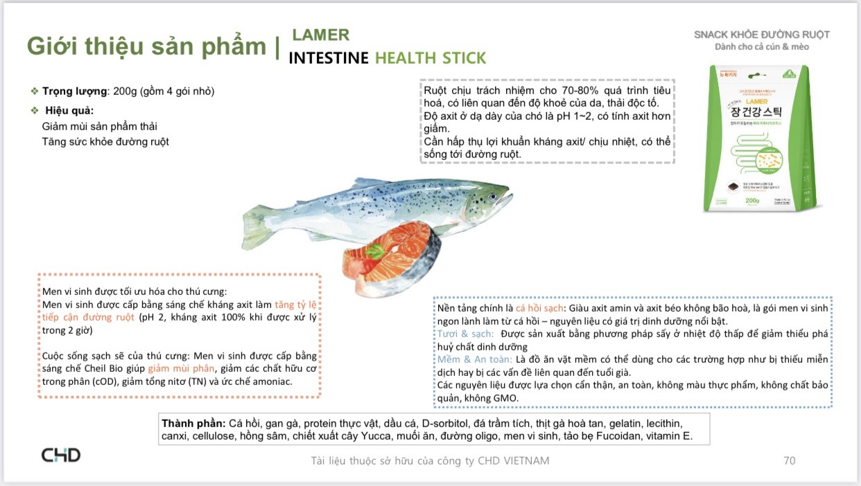 VIÊN ĂN VẶT MEN VI SINH HỖ TRỢ TIÊU HÓA CHO CHÓ MÈO LAMER INTESTINE HEALTH STICK 200g