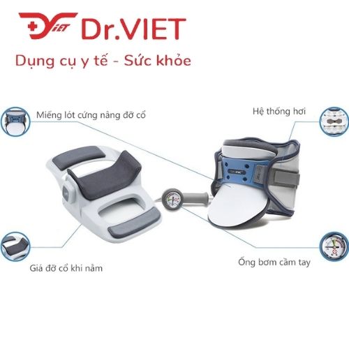 Đai cổ hơi DISK DR. CS500 Freesize hỗ trợ thoái hoá cột sống cổ, đau cổ, ngồi làm việc lâu giờ