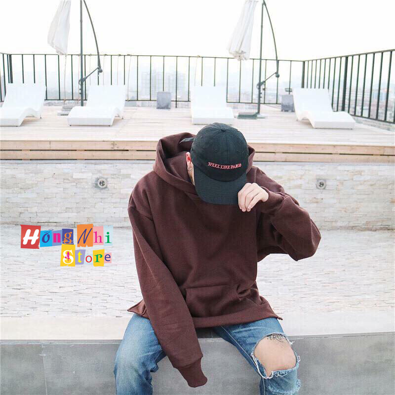 Áo Hoodie Trơn Màu Nâu Cao Cấp Dáng Rộng Unisex Nam Nữ Mặc Được - MM