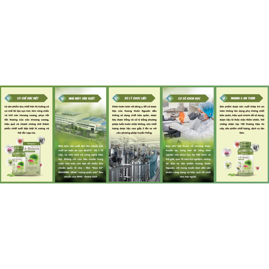 Thực Phẩm Chức Năng , Thảo dược viêm xoang cấp và mãn tính A-Bolaris, Xoang Hoàn Nguyên Vinaphaco