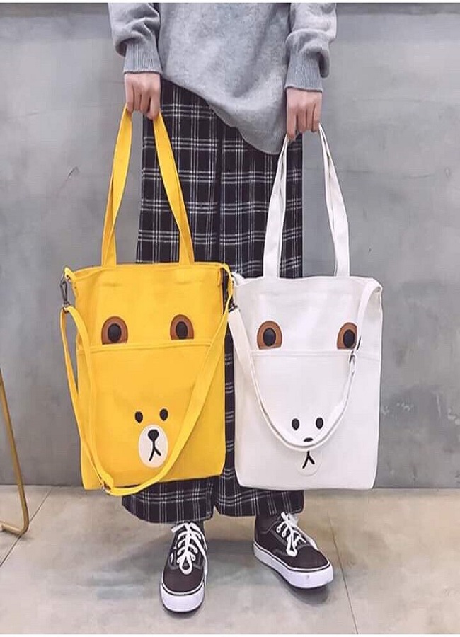 TÚI ĐEO CHÉO TOTE HỌA TIẾT CON GẤU SIÊU DỄ THƯƠNG