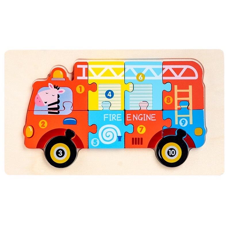 Bộ đồ chơi ghép hình trí tuệ xe các loại bằng gỗ Bomkidshop