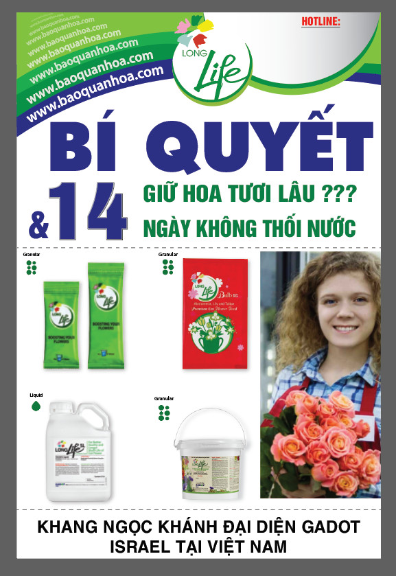 Thuốc Bột Cắm Hoa Tươi nhập khẩu Israel tại shop Florist (1 hủ pha 100L nước cắm hoa) hiệu Longlife SG là bí quyết giúp hoa cắm Xốp tươi lâu và hạn chế chăm sóc thay hoa mới