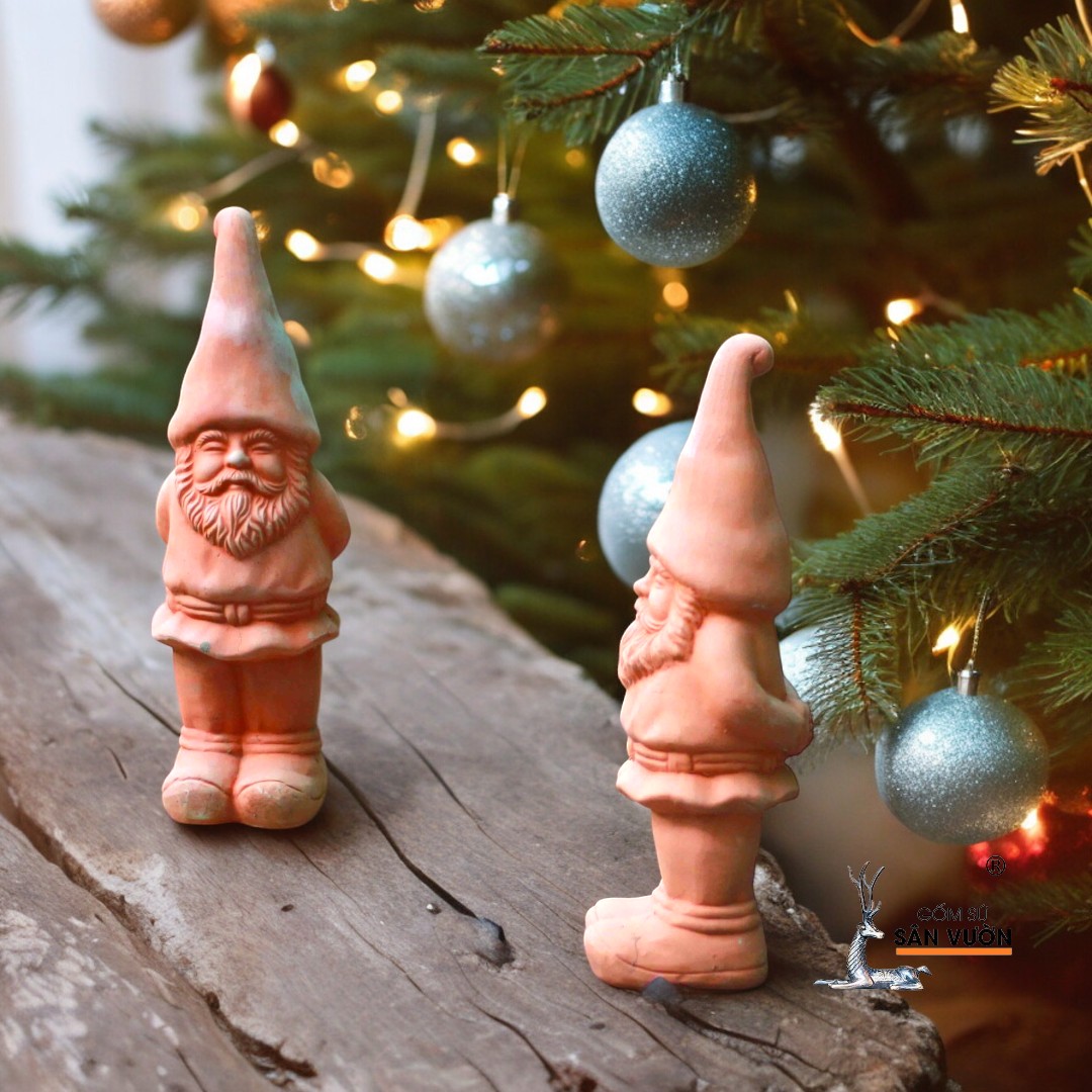 Tượng Gốm Đất Nung Hình Thần Lùn Giữ Vườn Gnome 10x36cm