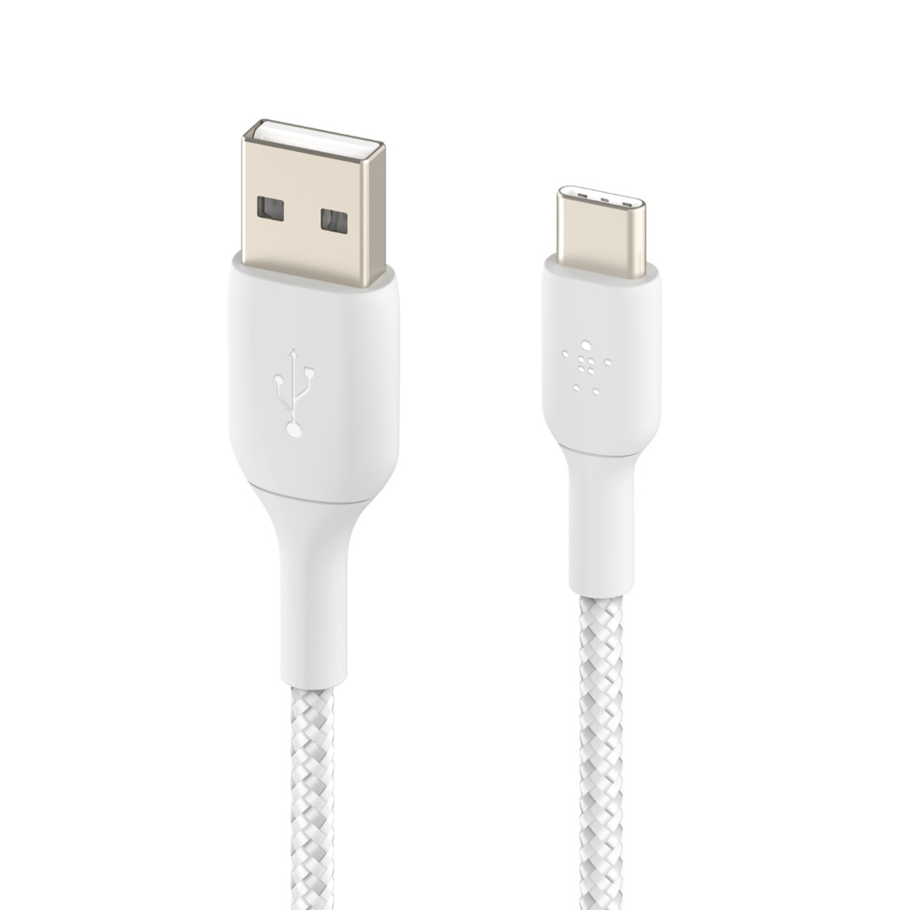 Cáp USB Type C BOOST↑CHARGE Belkin vỏ dù, chứng chỉ USB-IF, 1m &amp; 2m - Hàng Chính Hãng - CAB002bt