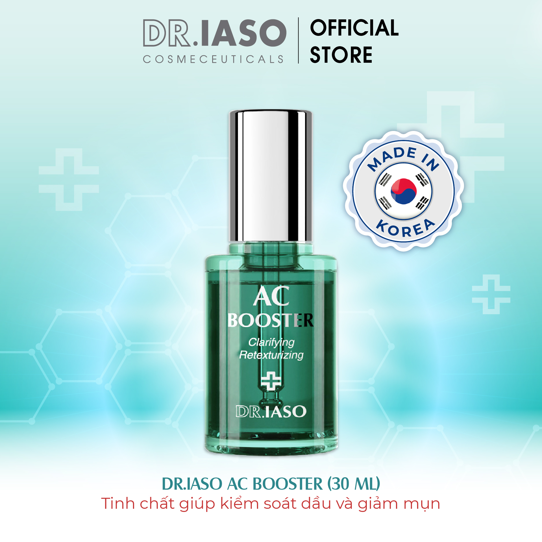 D41 Tinh chất giúp kiểm soát dầu và giảm mụn Dr IASO Ac Booster 30ml