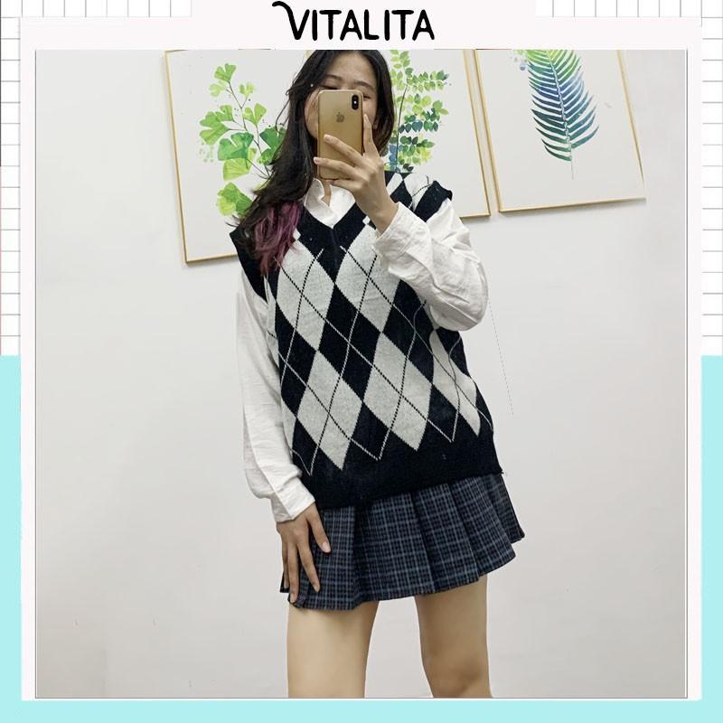 Chân váy Tennis Caro xếp ly có quần lót trong - Chất vải thô mềm - Style Ulzzang Hàn Quốc MIX đồ cực xinh