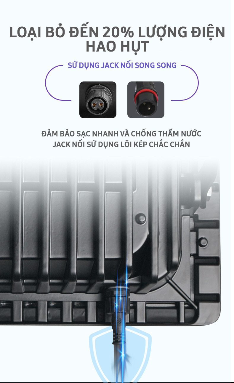 Đèn pha năng lượng mặt trời JINDIAN nhôm đúc nguyên khối, công suất 60W, Model: JD-8860L NÂNG CẤP 2020