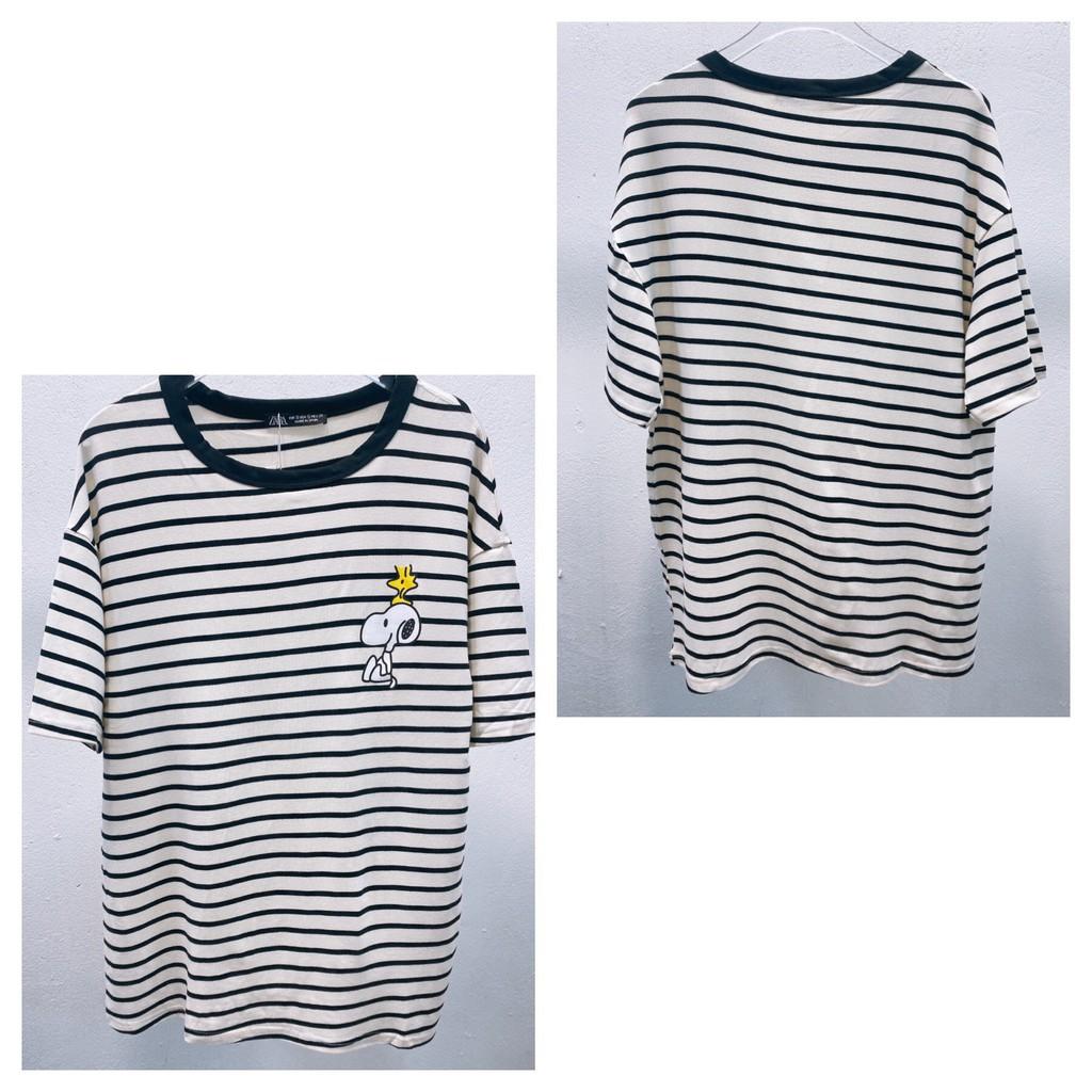 NEW ARRIVAL ÁO THUN SỌC HÌNH SNOOPY CUTE PHÔ MAI QUE
