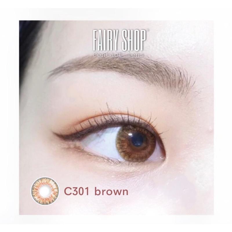 Áp Tròng Cao Cấp Wannabe Brown C301 14.0mm - Kính Áp Tròng FAIRY SHOP CONTACT LENS độ 0 đến 6