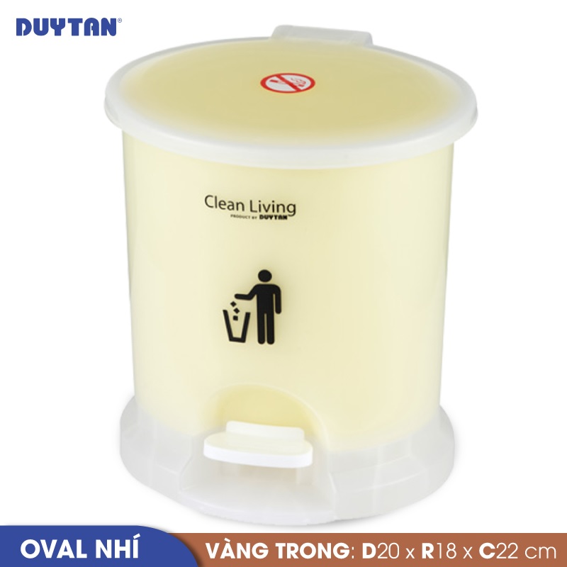 Thùng rác oval nhí nhựa Duy Tân  - 22179 - Giao màu ngẫu nhiên - Hàng chính hãng