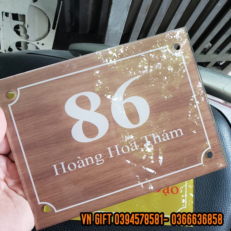 Biển số nhà - Mika in chìm - Bảo hành Trọn Đời