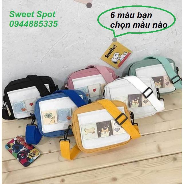 Túi thời trang nữ, túi đeo vai, túi đeo chéo kèm miếng dán sticker ngộ nghĩnh