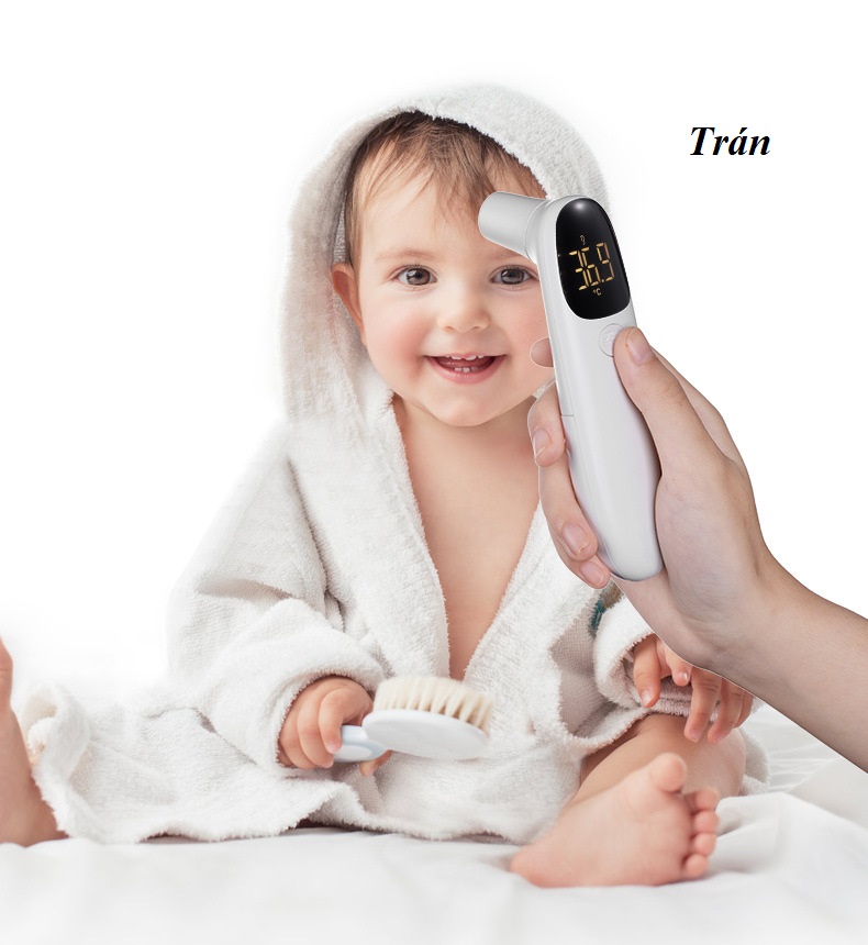 MÁY ĐO NHIỆT ĐỘ HỒNG NGOẠI CƠ THỂ CỰC NHANH- Cảnh Báo Sốt -- Tặng Kèm 1 Cặp Pin