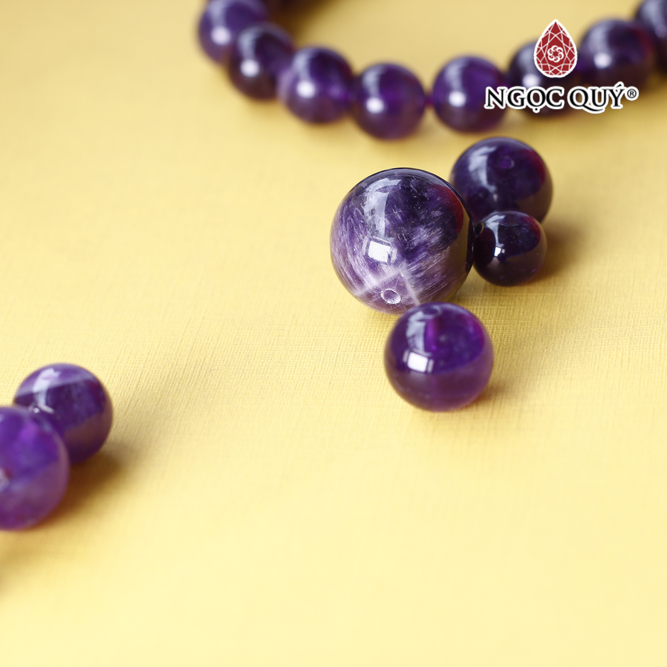 Hạt lẻ đá thạch anh tím mệnh hỏa. thổ - Ngọc Quý Gemstones