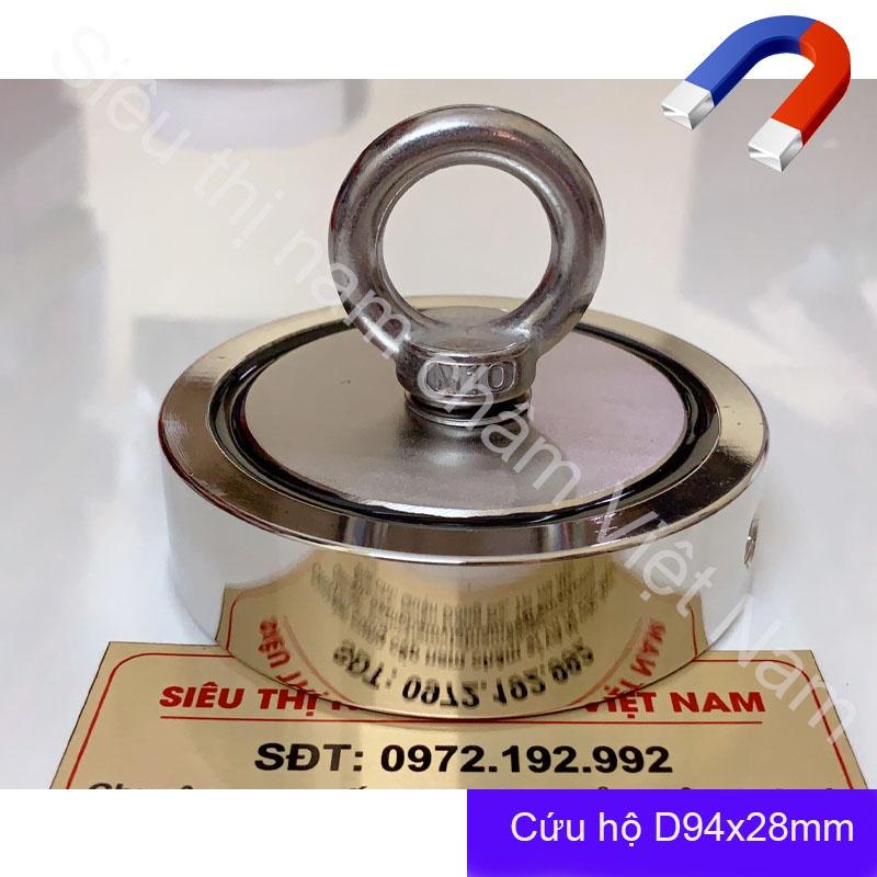 Nam châm cứu hộ kích thước D94x28MM, nam châm hút siêu mạnh lên đến 600kg