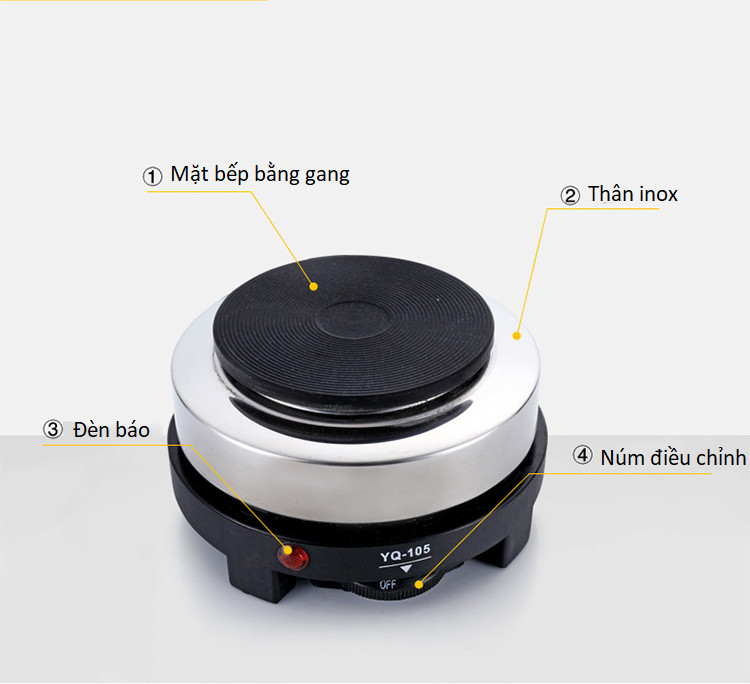 Bếp điện mini đa năng pha trà cà phê nấu cháo công suất 500W