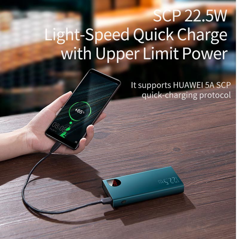 Pin dự phòng sạc nhanh Baseus Adaman Metal Digital Display Quick Charge - Hàng Chính Hãng