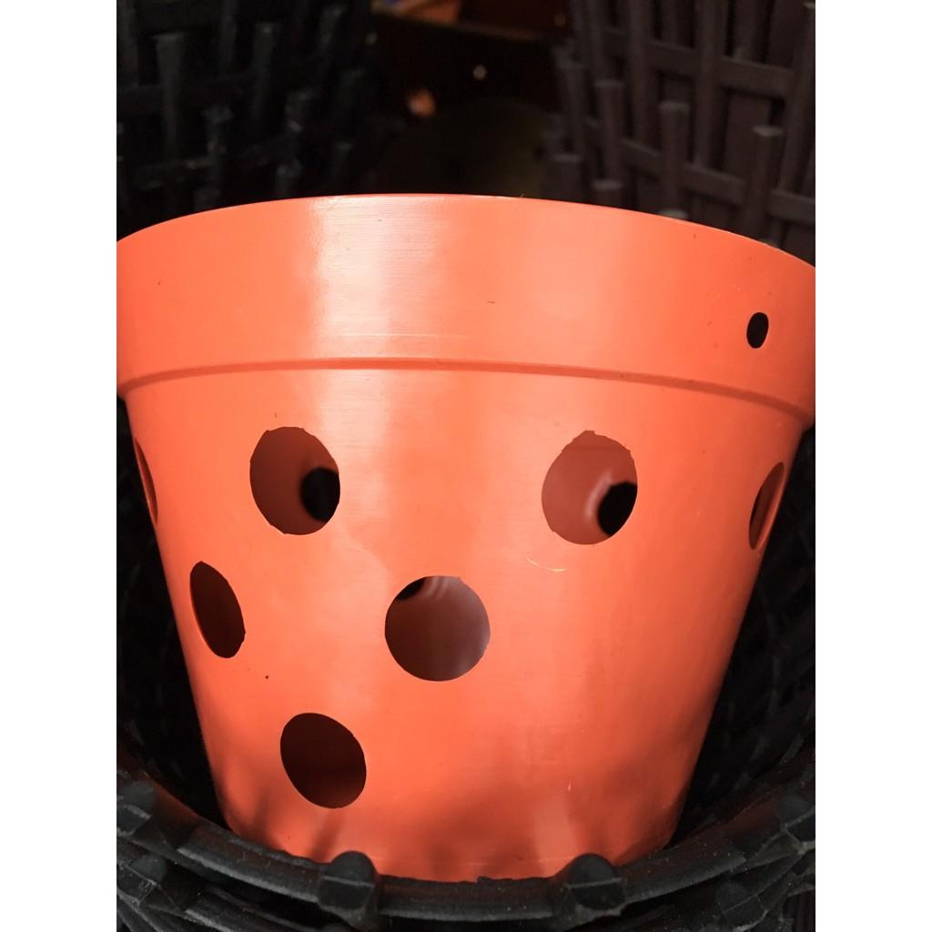 Combo 20 chậu nhựa giả đất phi 15 màu cam