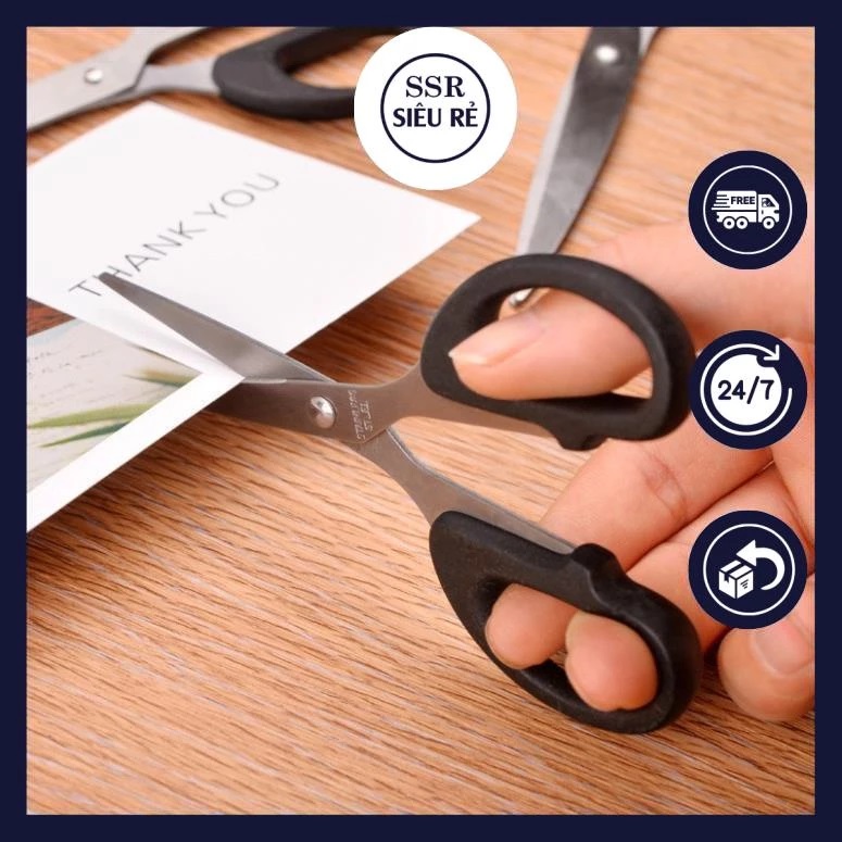 Kéo văn phòng, kéo cắt giấy, làm thủ công màu ĐEN - miếng lót chuột