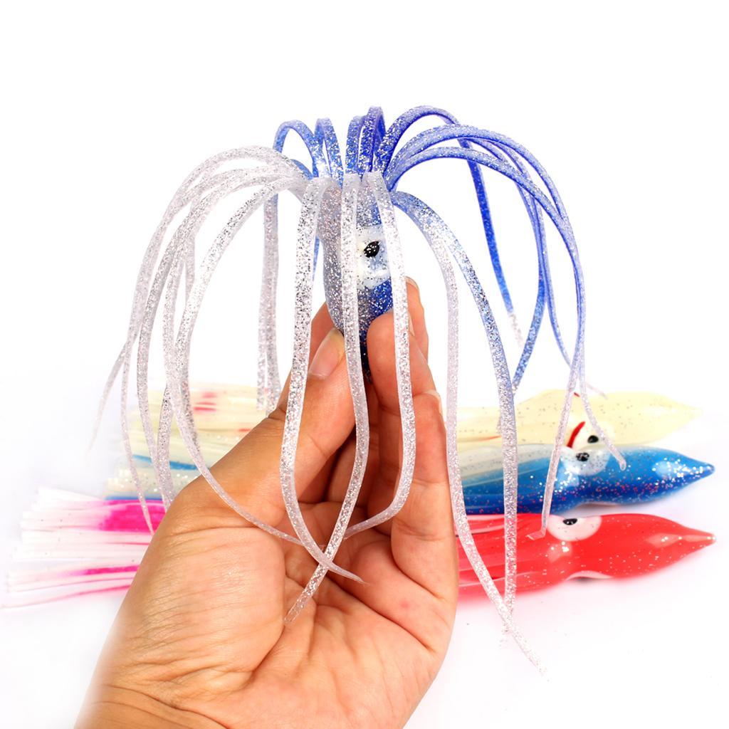 2-3pack 10pcs Fishing Lures Squid Octopus Skirts Lures Soft Baits Crankbaits L