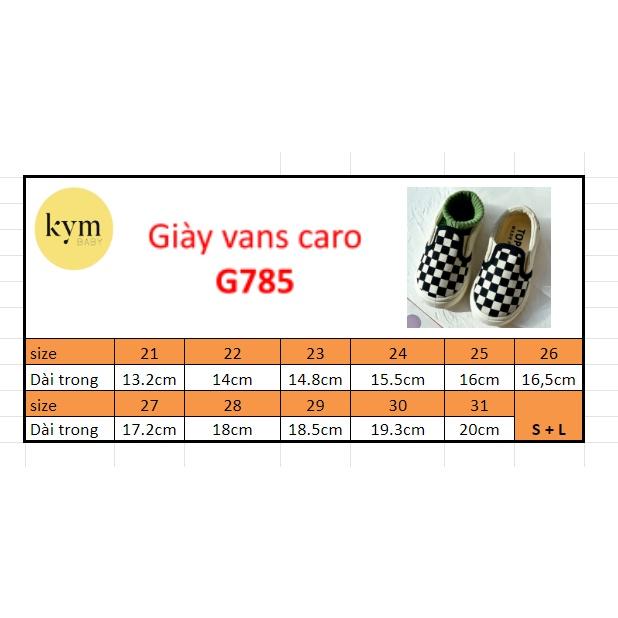 Giày thể thao lười caro cho bé G785