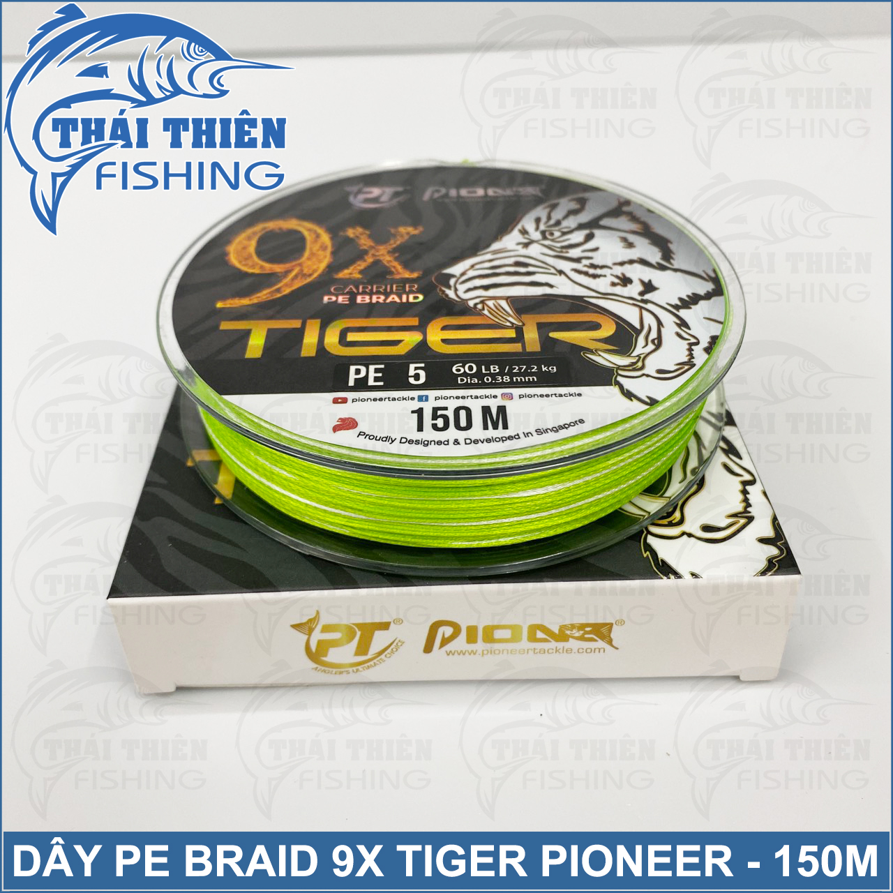 Dây Siêu Bền Câu Lure 9X Carrier PE Braid Pioner Tiger Multicolor Cuộn Dài 150m