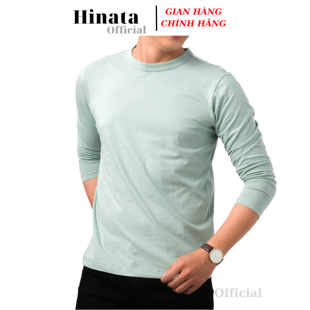 Áo Thun Nam Trơn Tay Dài, Áo Phông Nam Basic 100 Cotton Cao Cấp Hàng Hiệu Đẹp Thoáng Mát Tay Dài Màu Bạc Hà