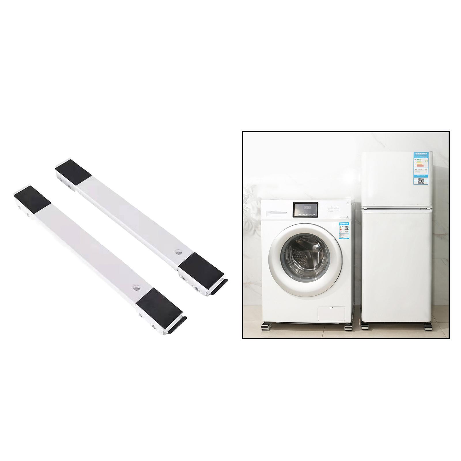 2pcs Washing Machine Stand Multi-functional Mobile Base Holder White