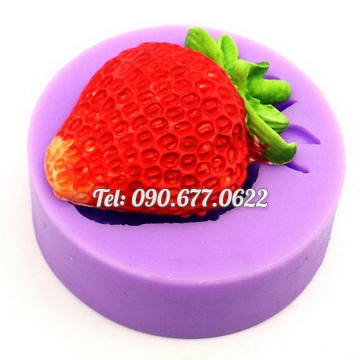 Khuôn silicone làm rau câu trái dâu tây - Mã số 1112