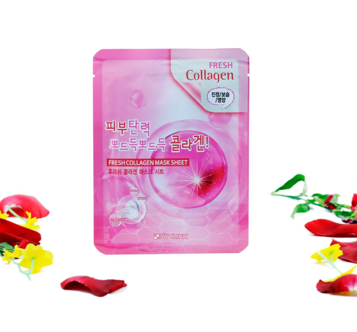 Combo 10 Gói Mặt Nạ Dưỡng Ẩm Da Chiết Xuất Collagen 3w Clinic Fresh Collagen Mask Sheet 100% Cotton