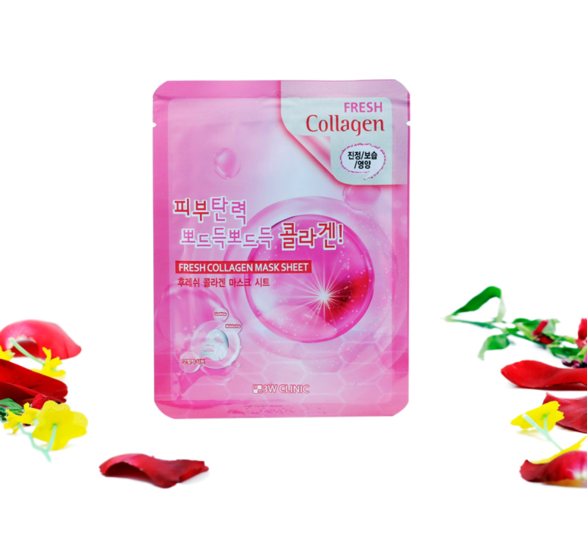 Combo 10 Gói Mặt Nạ Dưỡng Ẩm Da Chiết Xuất Collagen 3w Clinic Fresh Collagen Mask Sheet 100% Cotton (23ml/Miếng)