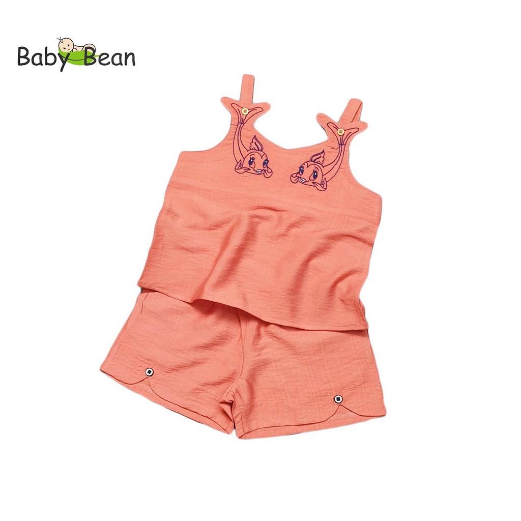 Bộ Đồ Đũi 2 Dây Đúp Thêu Cá Bé Gái BabyBean (8kg-31kg)