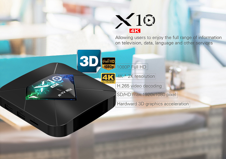 Android TV BOX RAM 2G, Bộ nhớ 16G, xem phim 4K, chơi game, hỗ trợ tính năng tìm kiếm bằng giọng nói mới nhất hiện nay X10