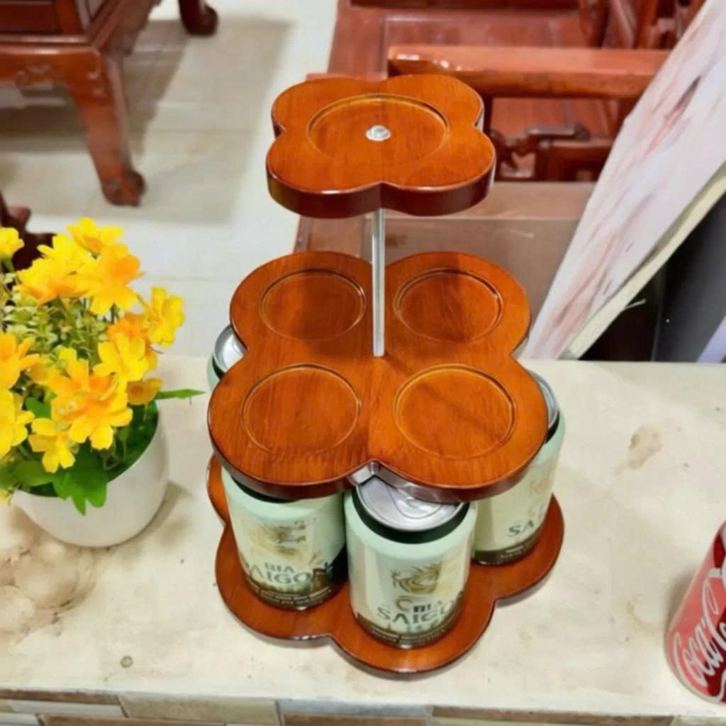 Tháp Nhựa Giả Gỗ 3 Tầng Bày Bia Nước Ngọt, Nhựa Giả Gỗ, Tháp Bày Gia Tiên Đẹp Mắt Sang Trọng